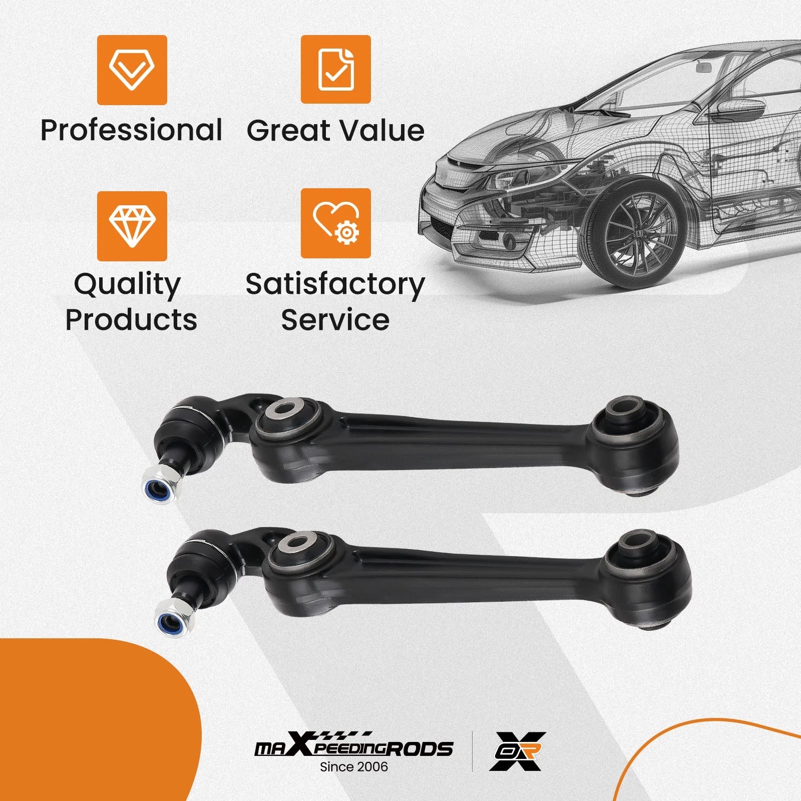 Set of 2 Front Lower Control Arms with Ball Joints for Mercury Milan (2007–2011)