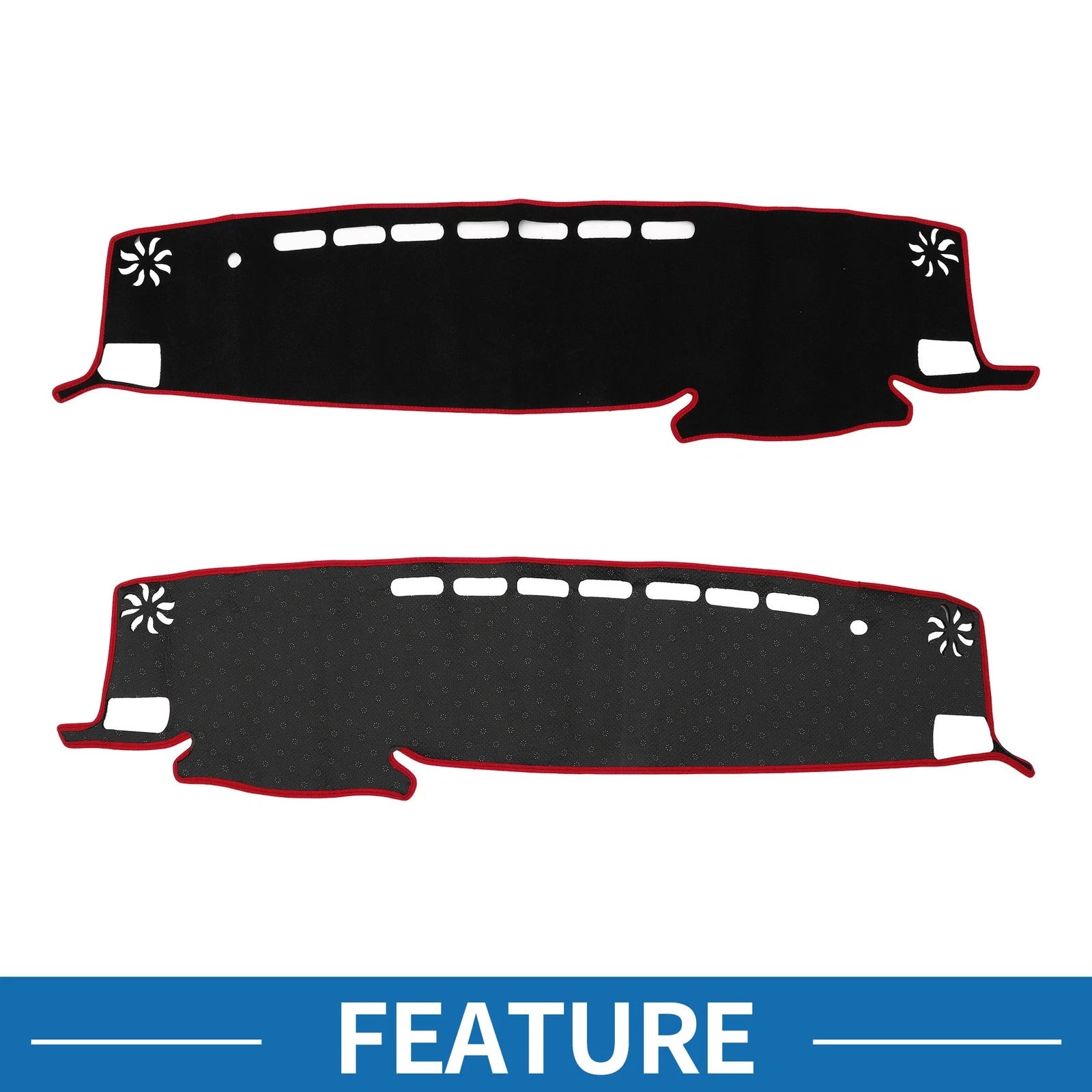 Dashboard Cover Mat for Toyota Highlander (2021–2024) Black Red
