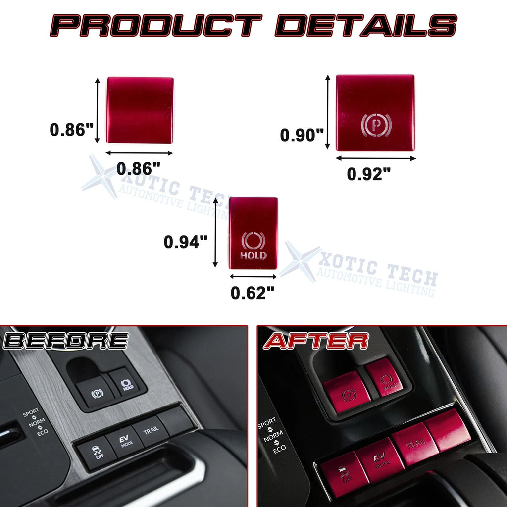 Gear Shift Panel & Handbrake Button Cover Trim for Toyota Highlander (2020-2024)