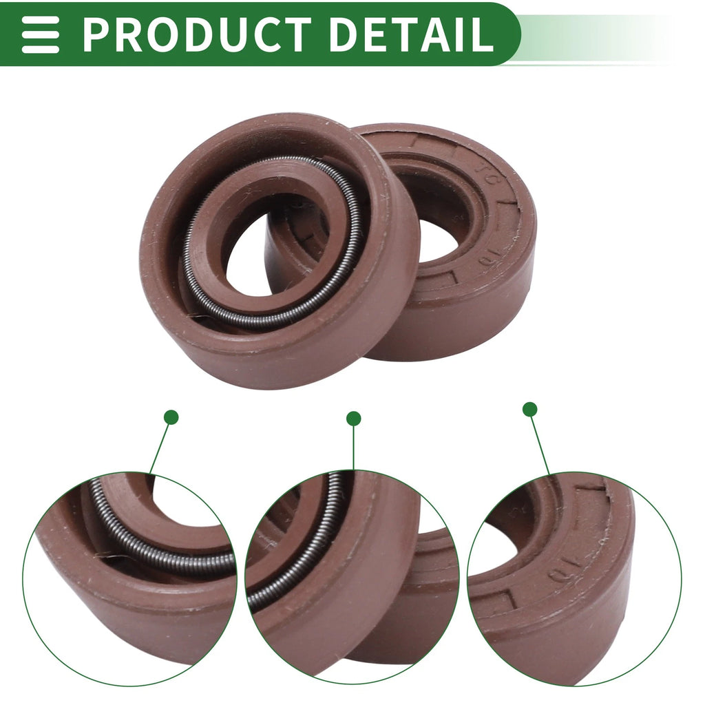 Set of 5 Oil Seal Rotary Shaft Seal 10x20x6mm Fluorine Rubber