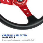 Deep Dish Red Racing Steering Wheel with Quick Release Adapter Kit