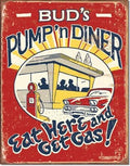 Tin Metal Sign for Garage Gasoline Pump Diner Repair Mechanic (1512)