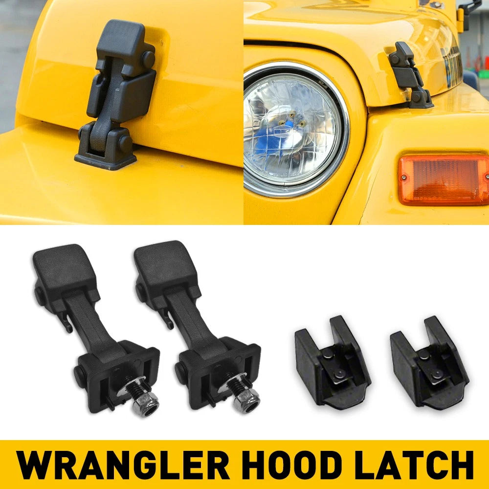 Hood Latch Lock Catch Kit for Jeep Wrangler JK JKU (2007–2018) LH & RH