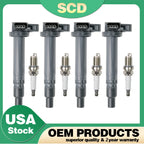 4X Ignition Coils & 4X Spark Plugs for Toyota Tacoma 4Runner (1999–2004)