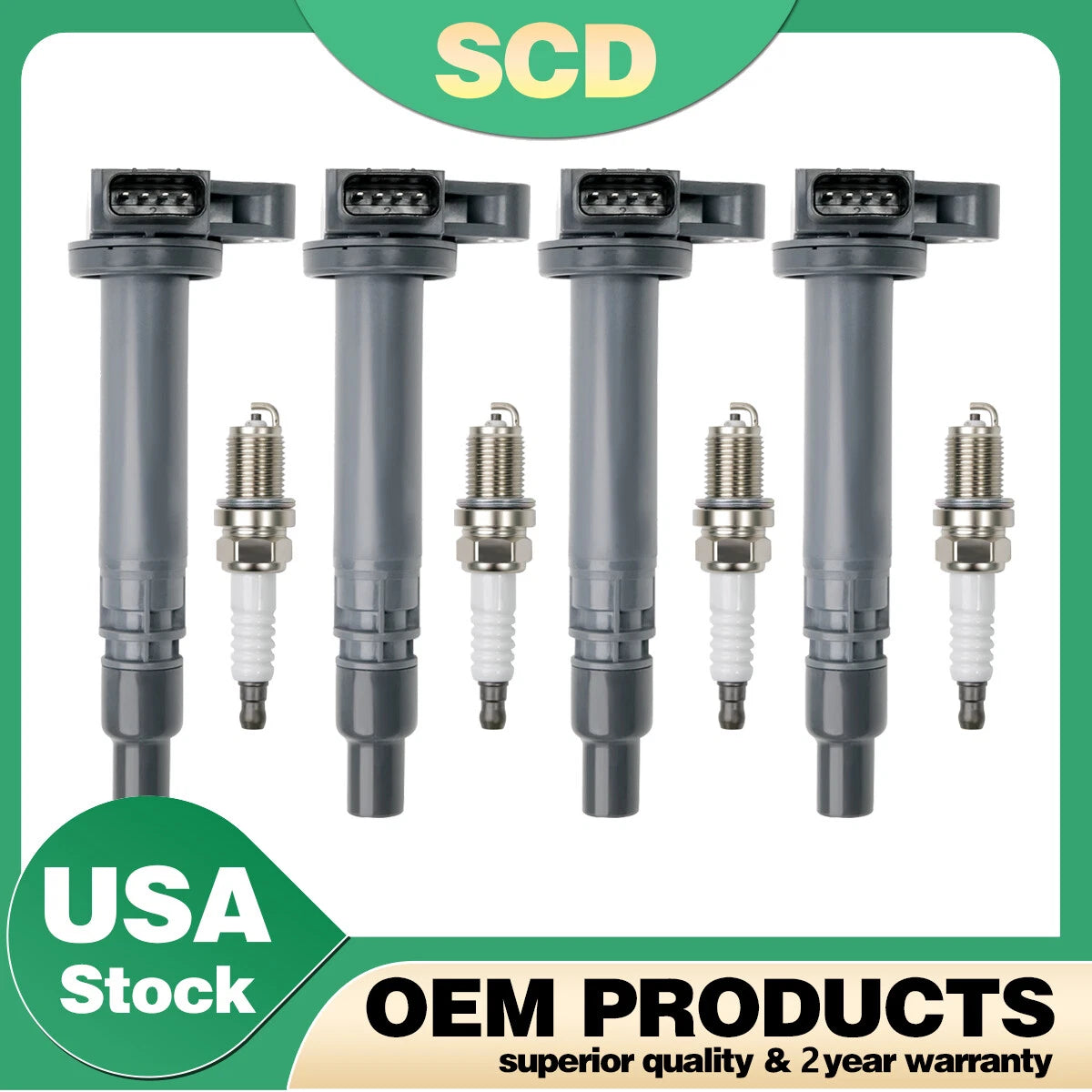 4X Ignition Coils & 4X Spark Plugs for Toyota Tacoma 4Runner (1999–2004)