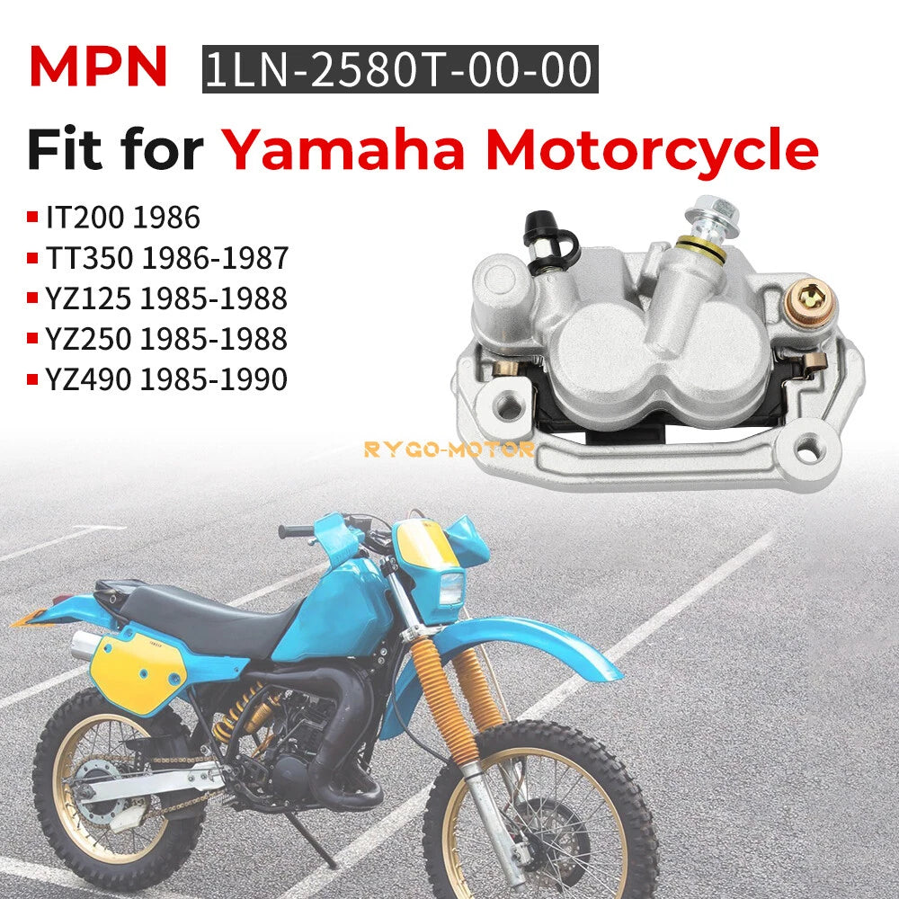 Front Brake Caliper w/Pads for Yamaha TT350 TT350S TT350T (1986–1987)