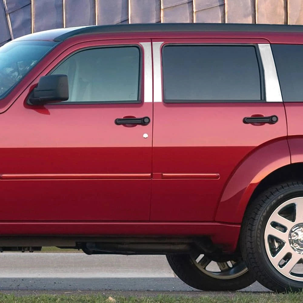 6Pc Pillar Post-W/O Logo Trim Stainless Steel for 2008-2011 Dodge Nitro