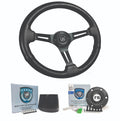 Steering Wheel Leather Black Slotted 14 Inch for 1967–1968 Chevrolet Camaro RS