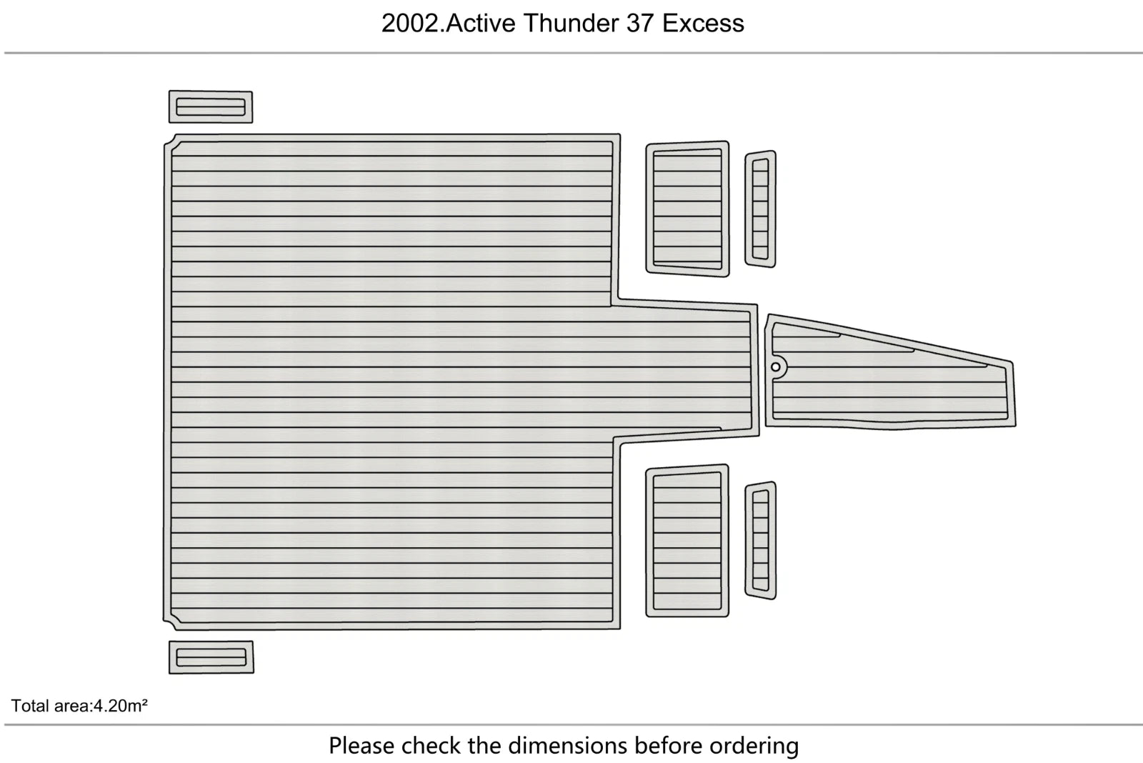 EVA Foam Teak Deck Flooring for Active Thunder 37 Excess (2002)
