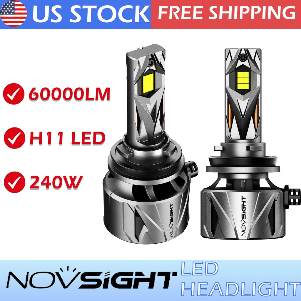 2X H11 H8 H9 60000LM LED Headlight Bulbs for