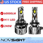 2X H11 H8 H9 60000LM LED Headlight Bulbs for
