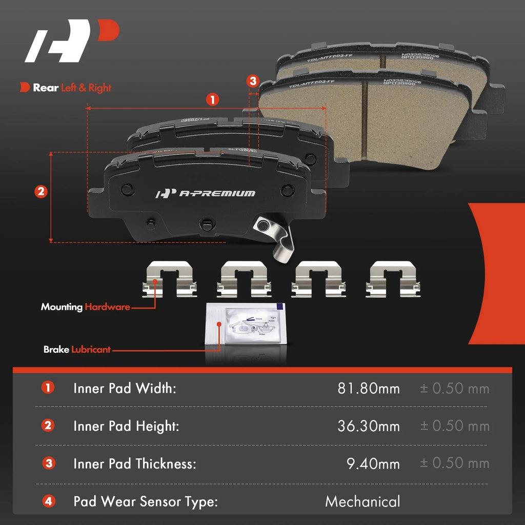 Set of 4 Rear Ceramic Brake Pads for Kia Sportage Hyundai Tucson
