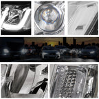 LED DRL Bar Projector Headlight for Jeep Grand Cherokee (2014–2016) Chrome/Clear