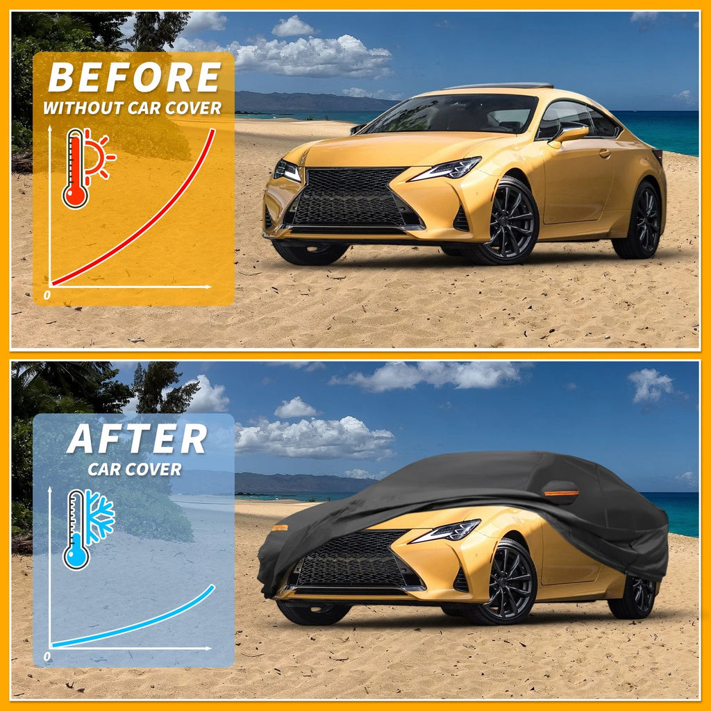 Waterproof All Weather Car Cover for Lexus RC (2015–2023) 190T-PU Zipper