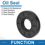 Set of 5 Oil Seal Rotary Shaft Seal Nitrile Rubber 25x60x10mm