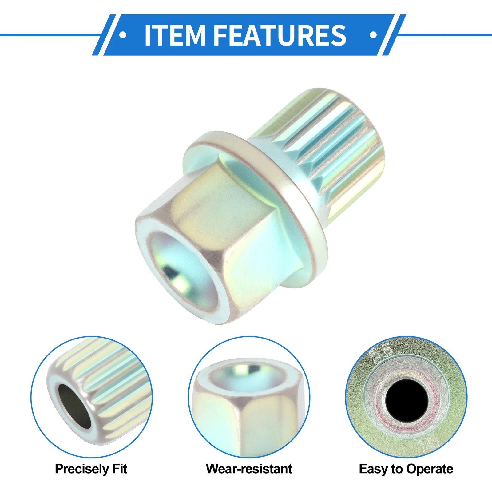 35/19PT Wheel Lock Lug Nut for BMW (Anti Theft Removal Key Socket Adapter)
