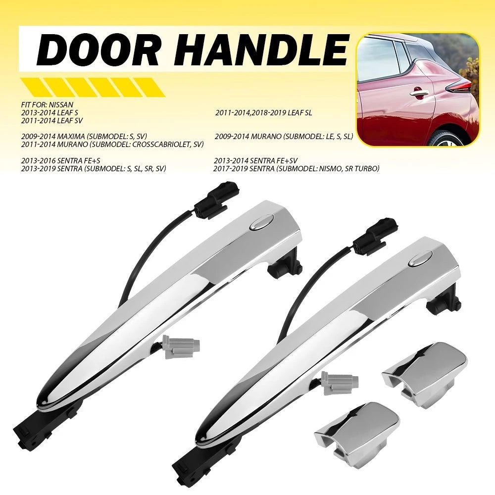 Set of 2 Outside Rear Door Handles for Nissan Sentra (2013–2019)