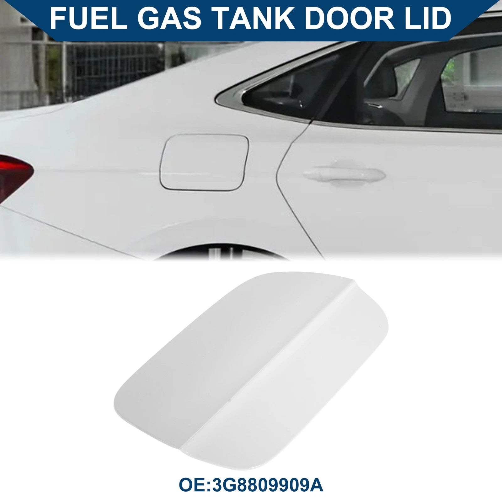 Fuel Tank Door Cap for Volkswagen CC (2019–2021) - Fuel Filler Flap Cover White