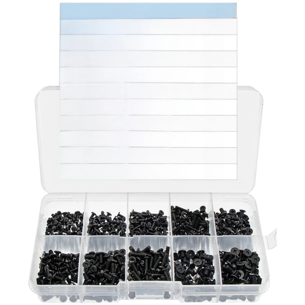 680pcs Black Zinc Coated M2 Screws for M3 Cross CM (Device Maintenance)