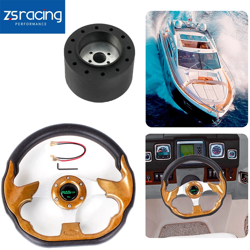 12.5" Marine Boat Steering Wheel with 3/4" Axle Hub Adapter (Universal)