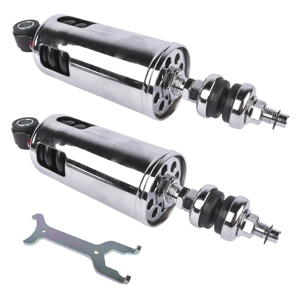 2X Adjustable Chrome Rear Suspension Shocks for Harley Softail (2000–2017)