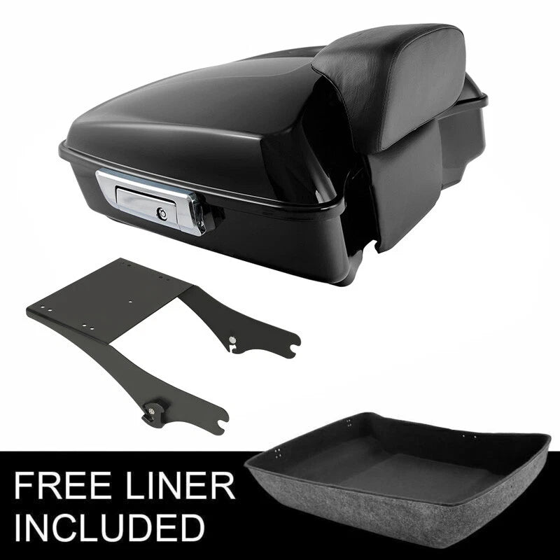 Chopped Trunk & Black Mount Rack for Harley Touring (1997–2008)