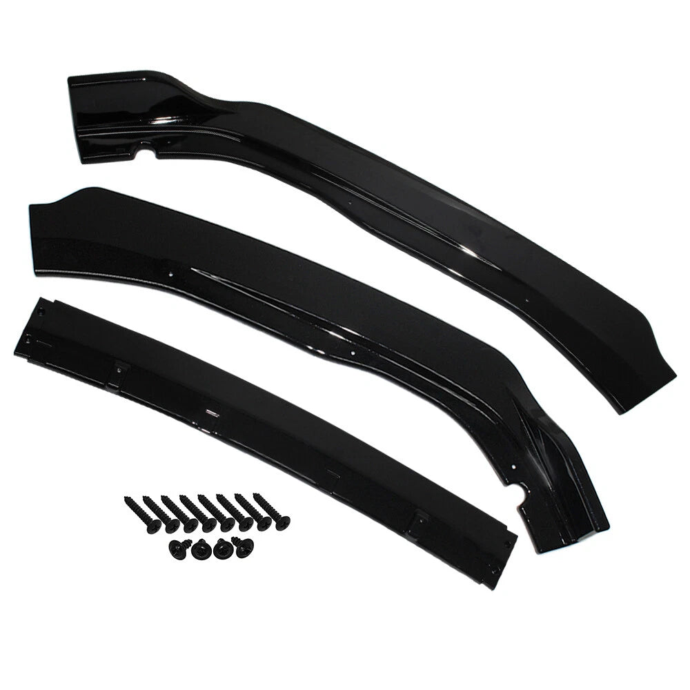 3PC Glossy Black Front Bumper Lip Splitter for Honda Accord (2018–2020)
