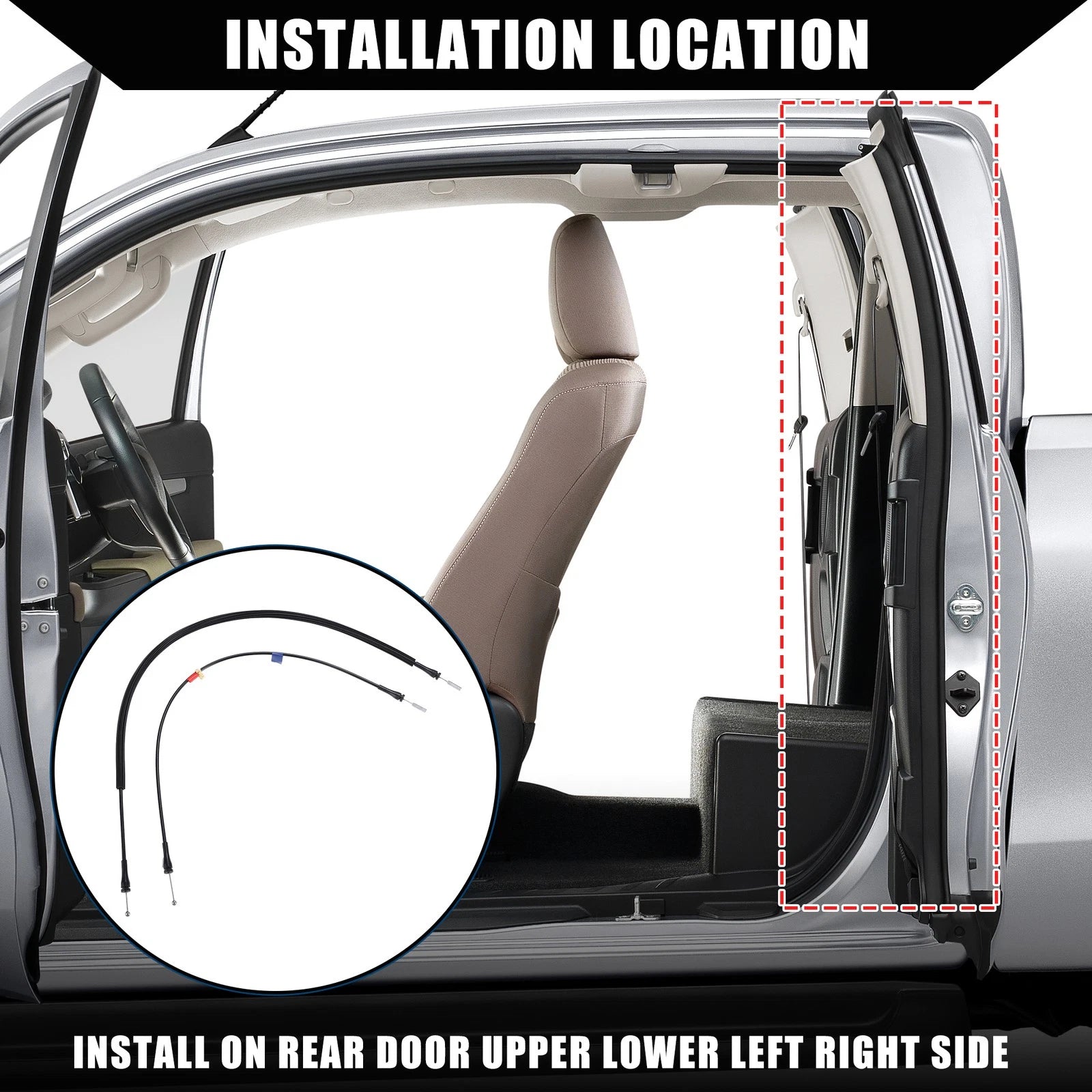 Rear Upper Lower Door Latch Release Cable for Ford Extended Cab (2006–2010) NO. 6C3Z28264A01A