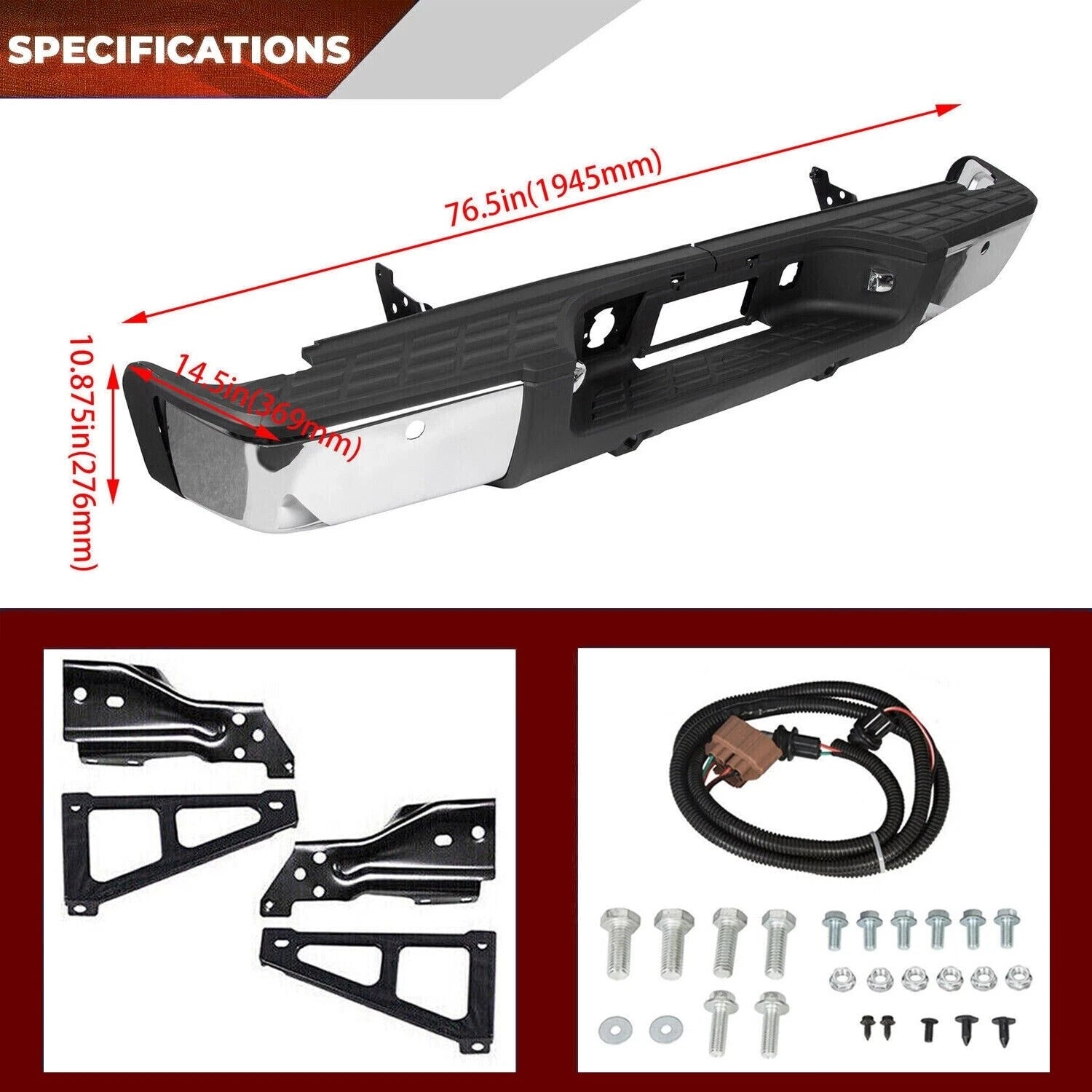 Chrome Steel Bumper for Chevy Silverado & GMC Sierra 1500 (2007–2013)