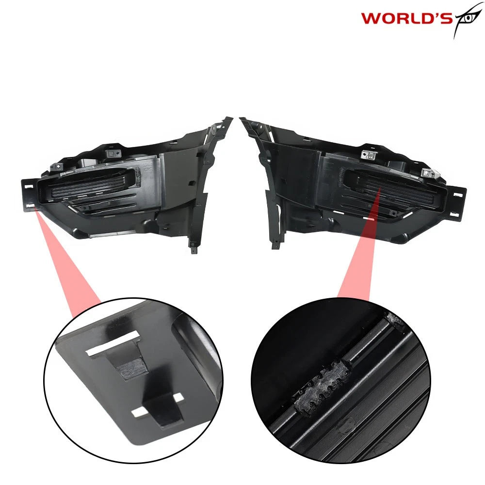 Set of 2 Front Black Fog Light Cover Trims for Ford Explorer (2020–2022)