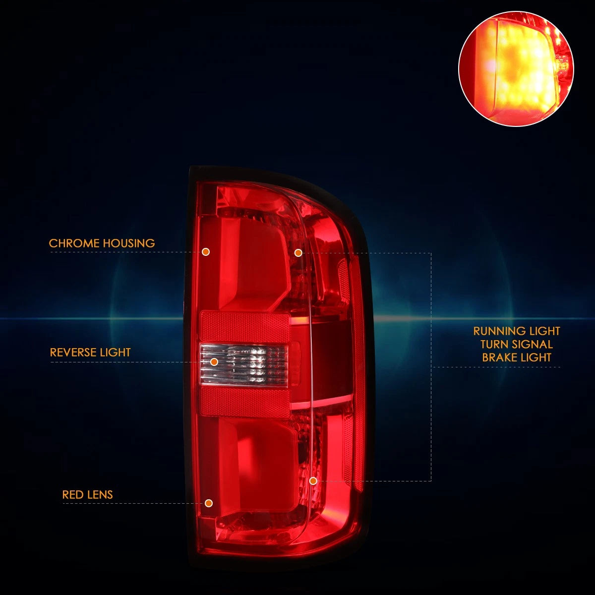 Right Side Tail Brake Light Stop Lamp for Chevy Colorado (2015–2022)