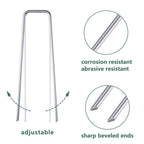 Set of 100 Galvanized Landscape Staples 6" for Garden Use