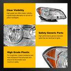 Set of 2 Reflector Headlights for Chevy Malibu (2008–2012)