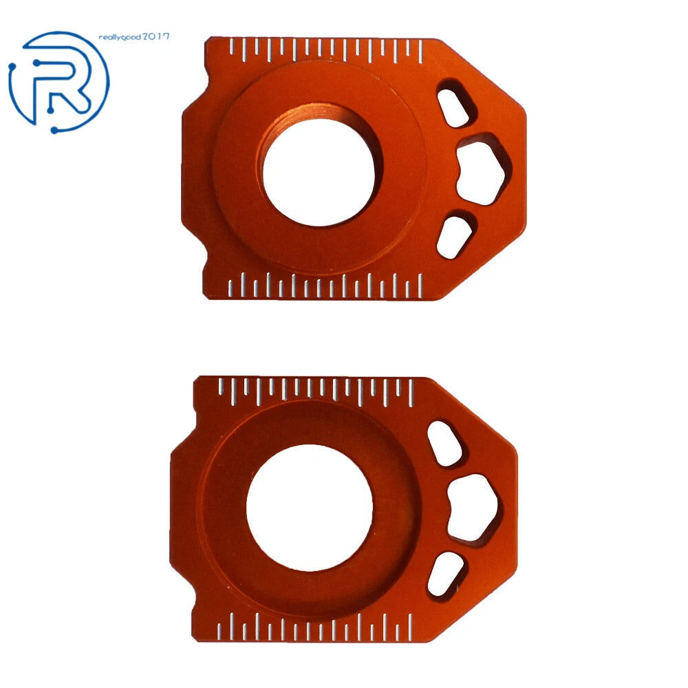2X 20mm CNC Rear Axle Spindle Chain Adjuster Blocks for KTM SX EXC XCW (125–530)