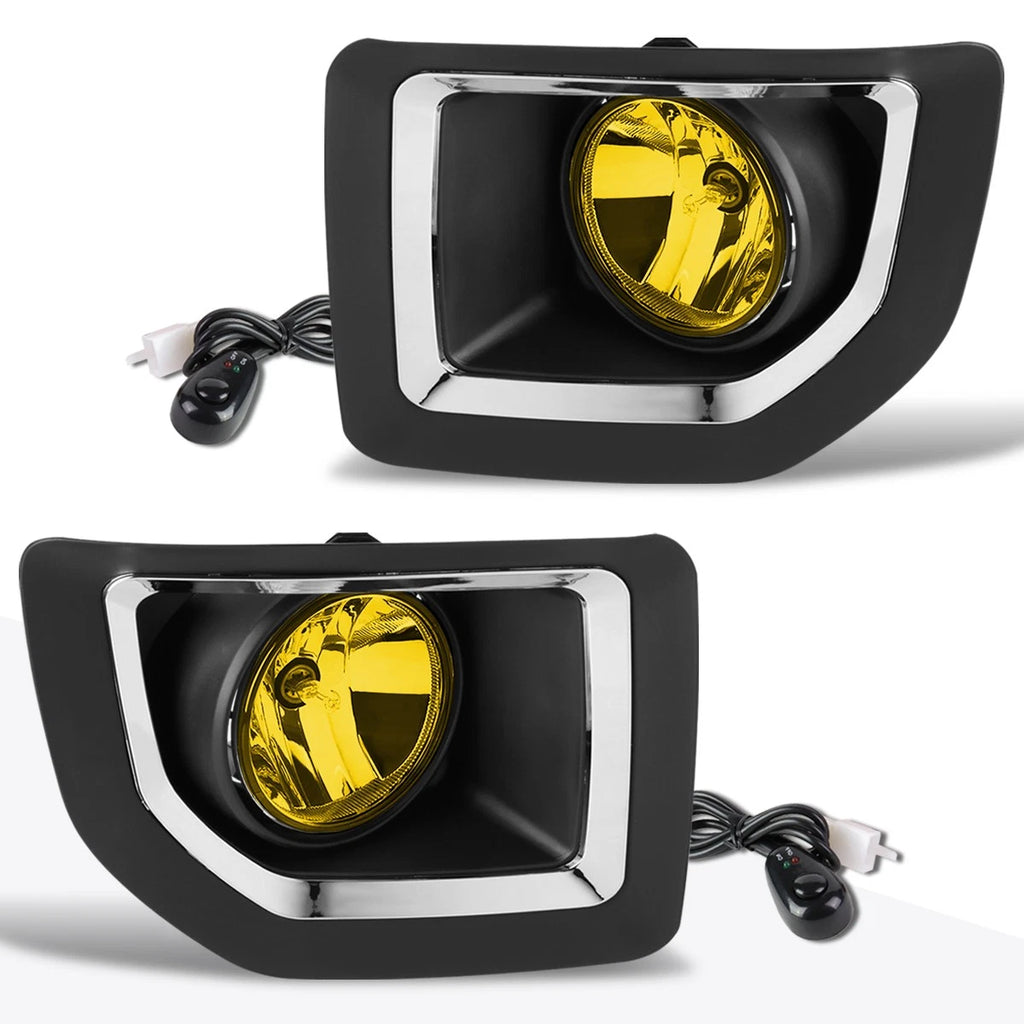 Set of 2 Amber Lens Bumper Fog Lights + Switch for GMC Sierra 2500HD/3500HD (2015–2016)