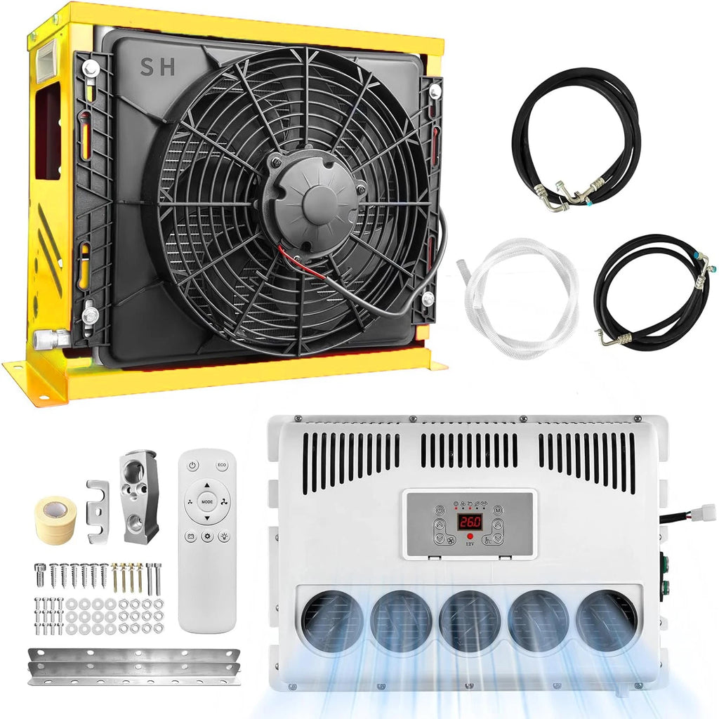 12V 11000BTU Universal Car Air Conditioner A/C Kit for Vehicle (Universal)