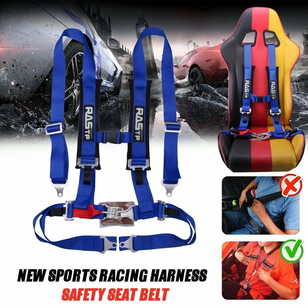2 Inch Blue 4 Point Camlock Quick Release Racing Harness