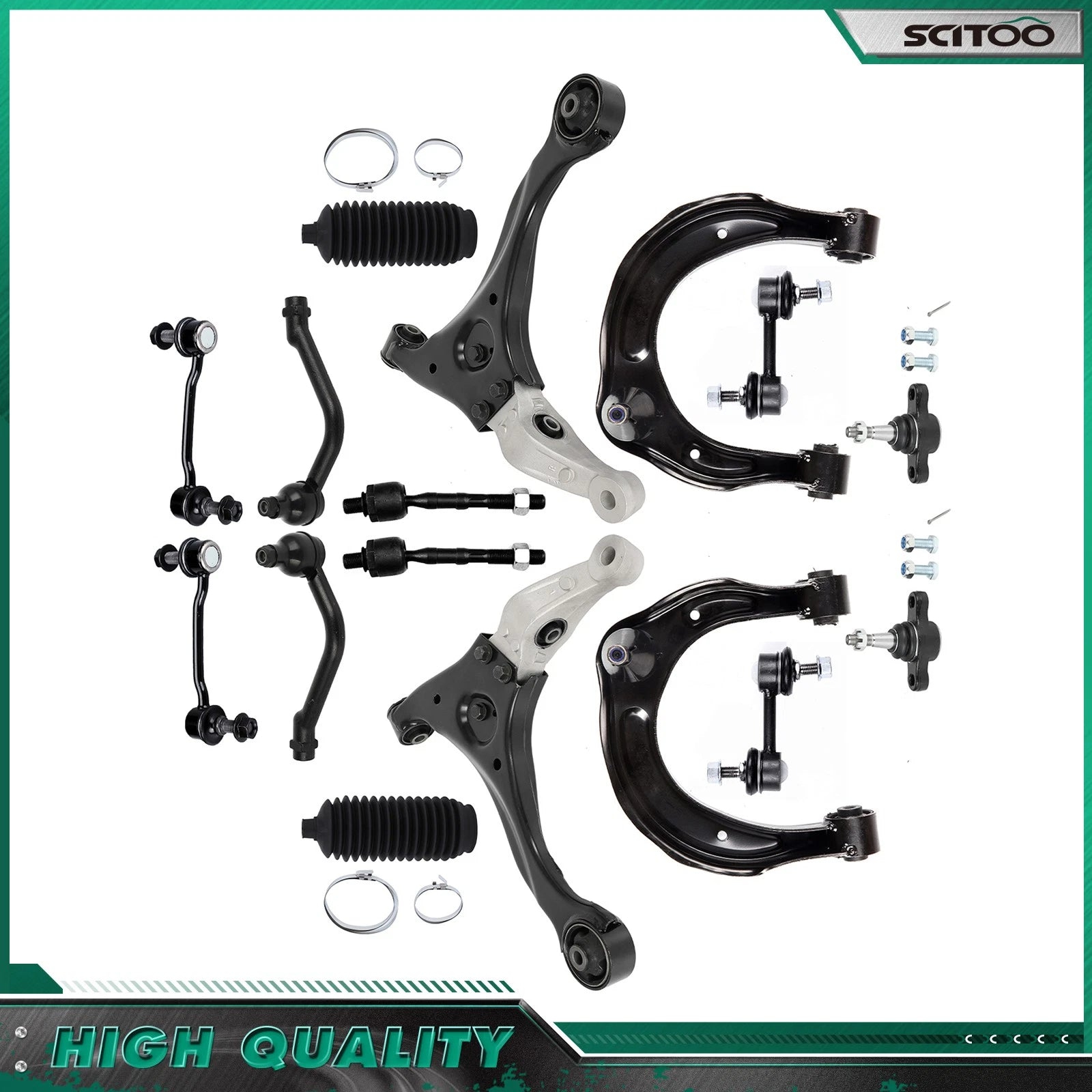 16Pcs Front Control Arm Tie Rod End Ball Joint Sway Bar for Hyundai Sonata (2006–2008)