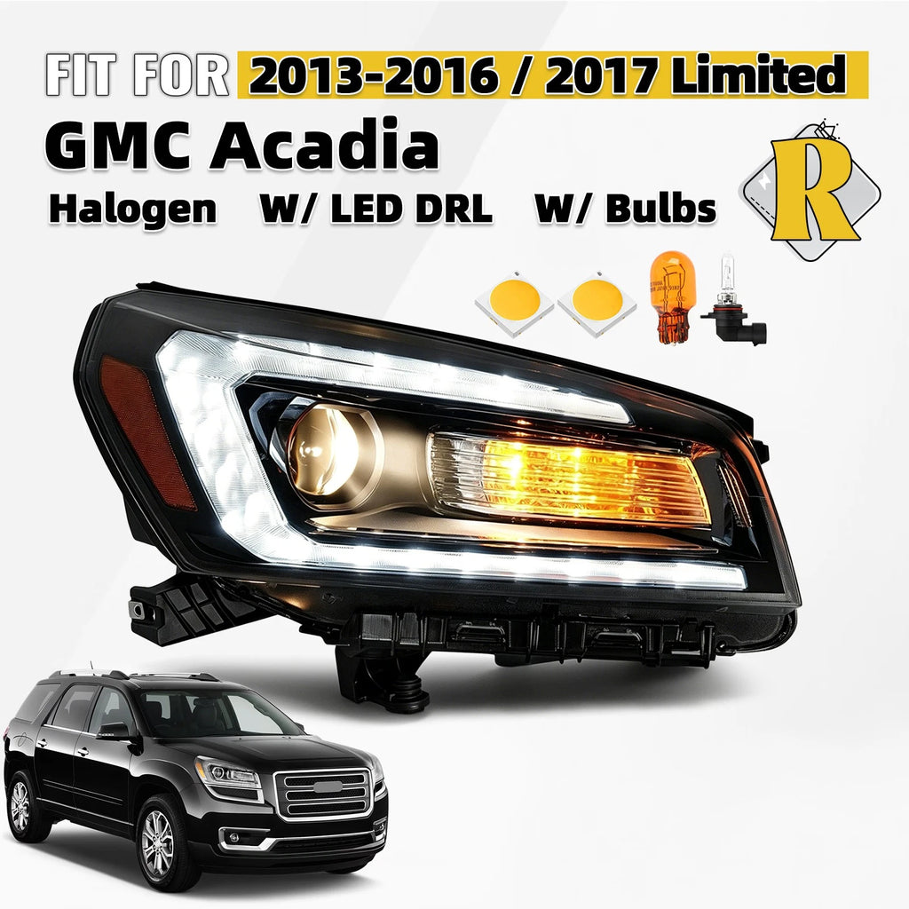 Halogen Headlight with LED DRL for GMC Acadia (2013–2016) Right