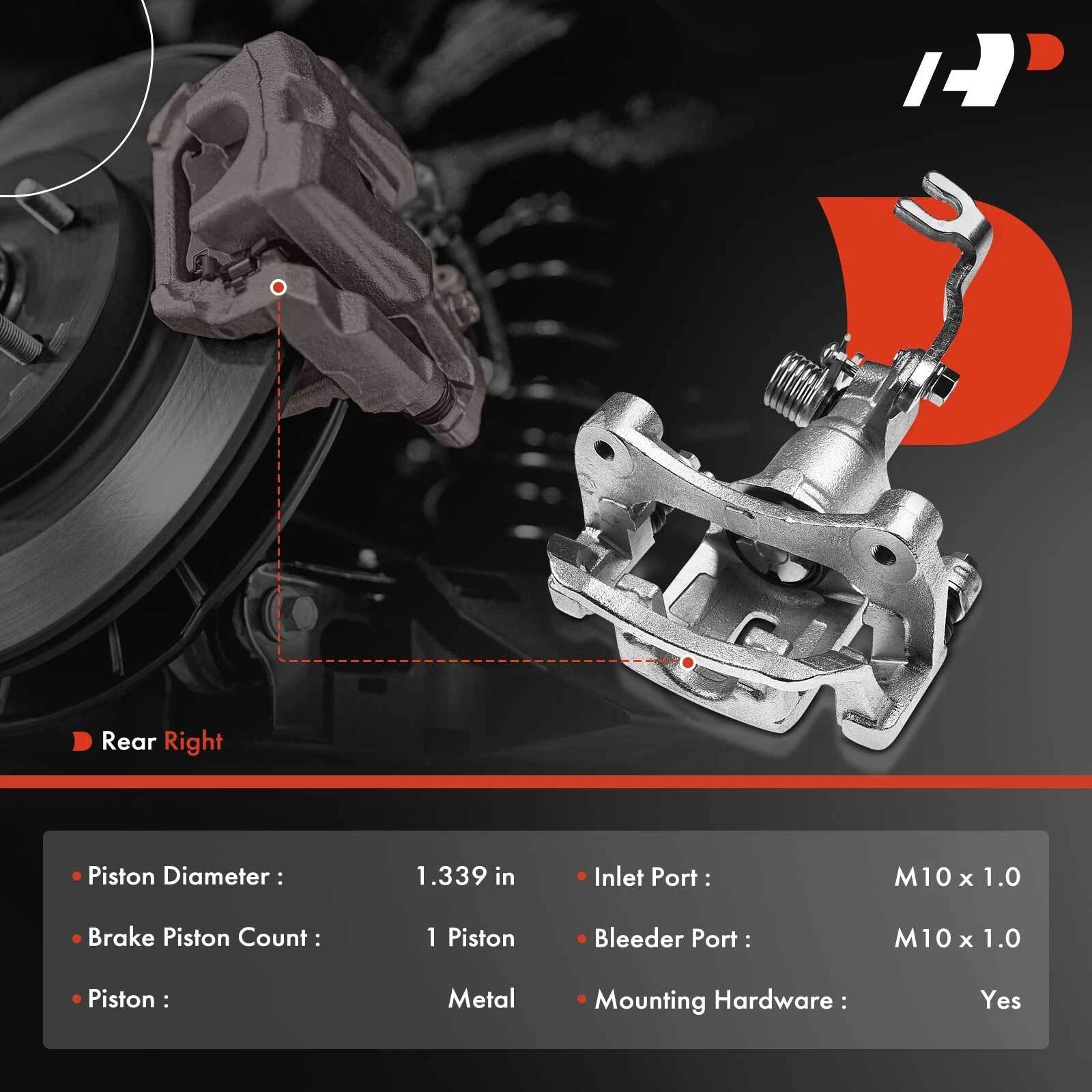 Rear Right Brake Caliper with Bracket for Nissan Maxima (2001-2003)