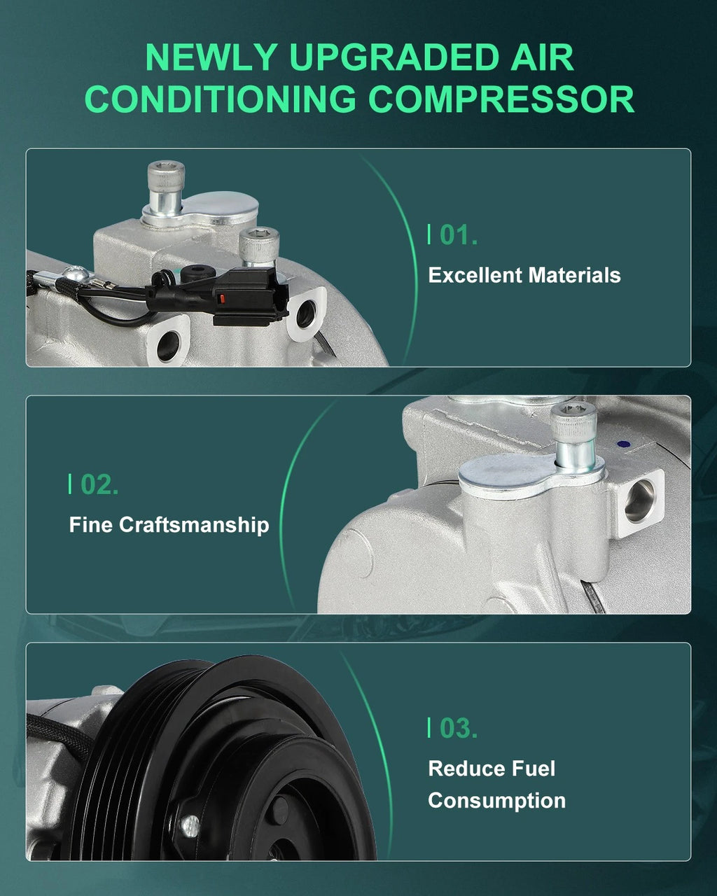 A/C Compressor for Kia Optima, Hyundai Santa Fe 2.4L (2002–2006)