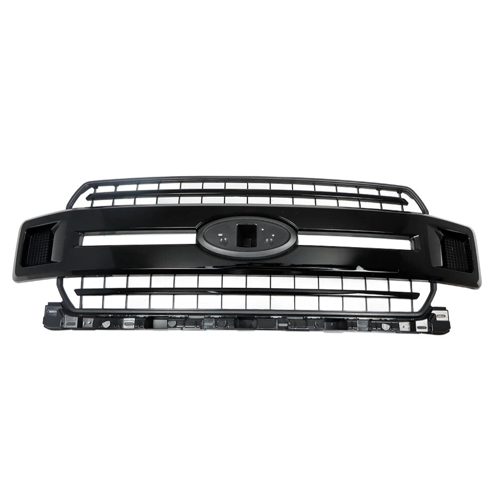 Front Upper Grille Replacement for Ford F-150 (2018-2020) Gloss Black