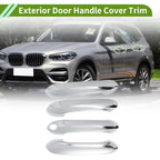 Exterior Door Handle Cover Trim for BMW X3 (2018–2022) Silver Tone