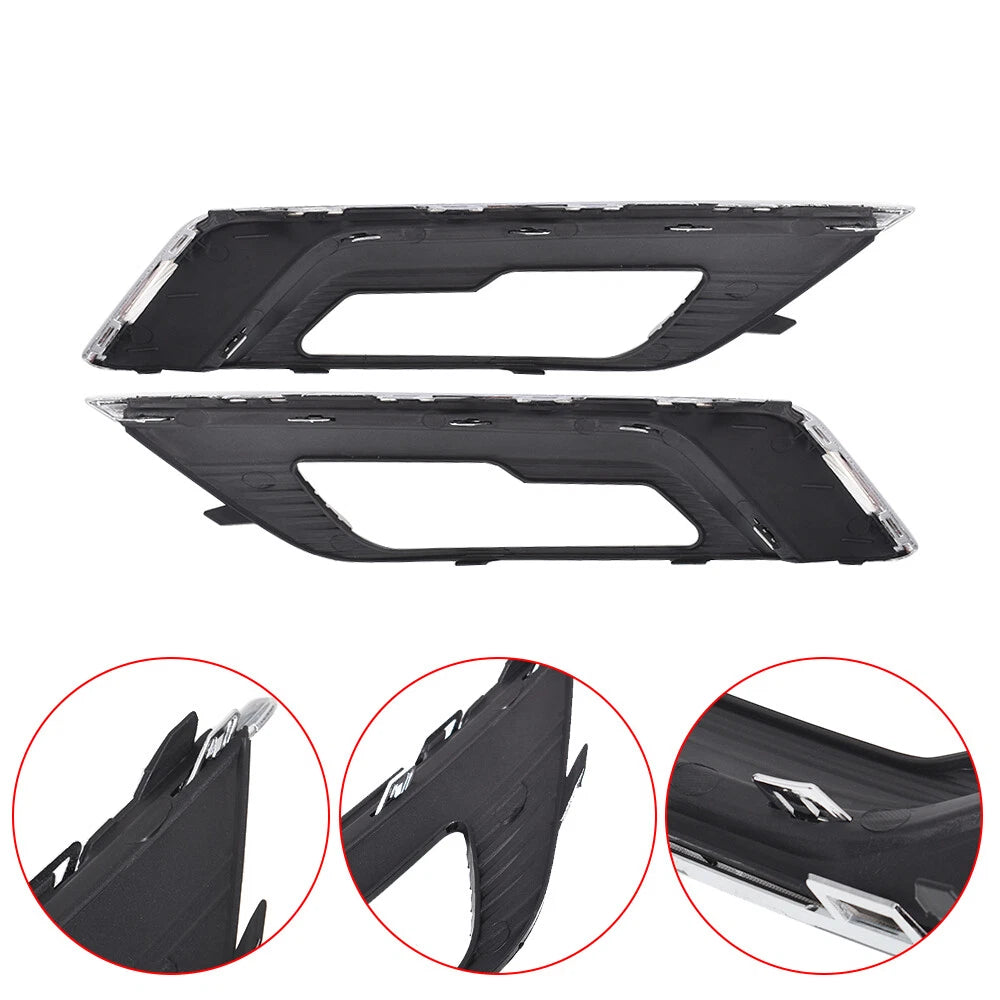 Set of 2 Front Bumper Fog Light Lamp Covers for Ford Fusion (2017–2018)