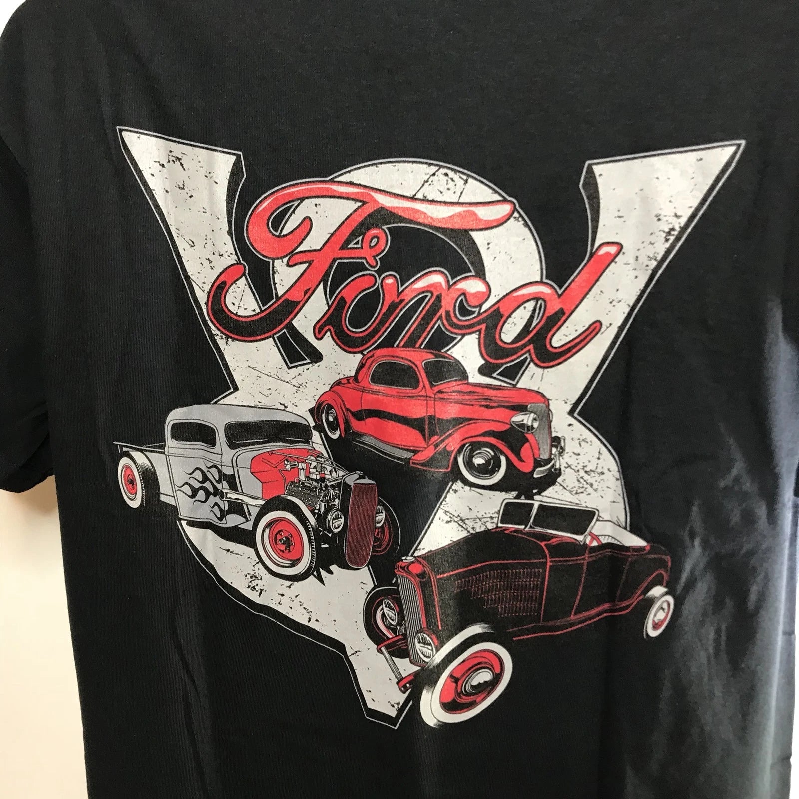 Ford Model A V8 Logo T-Shirt Black for Ford Trucks and Hot Rod Fans (1932–1932)