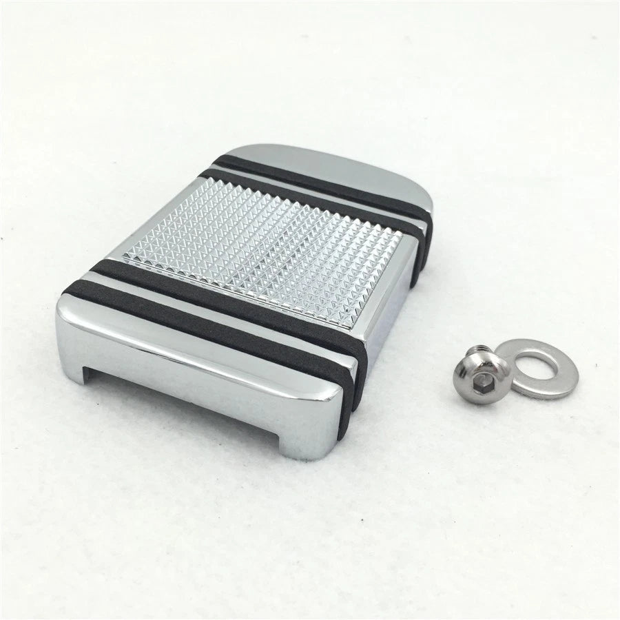 Chrome Aluminum Edge Cut Brake Pedal Pad Cover for Harley Sportster Dyna (1982–2017)