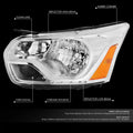 OE Style Chrome Housing Amber Corner Headlight for Ford Transit 150-350 (2015–2023)