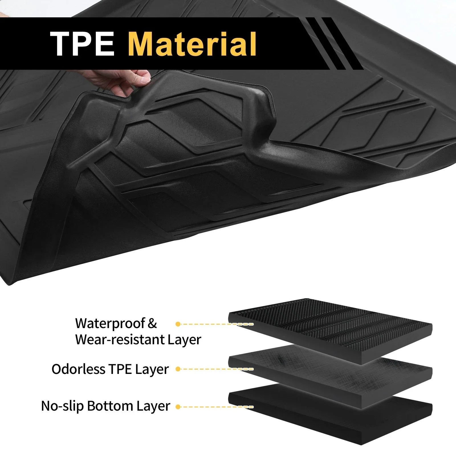 Cargo Liner Rear Trunk Mat 5 Seats for BMW I4 (2022-2025) Diamond Pattern TPE