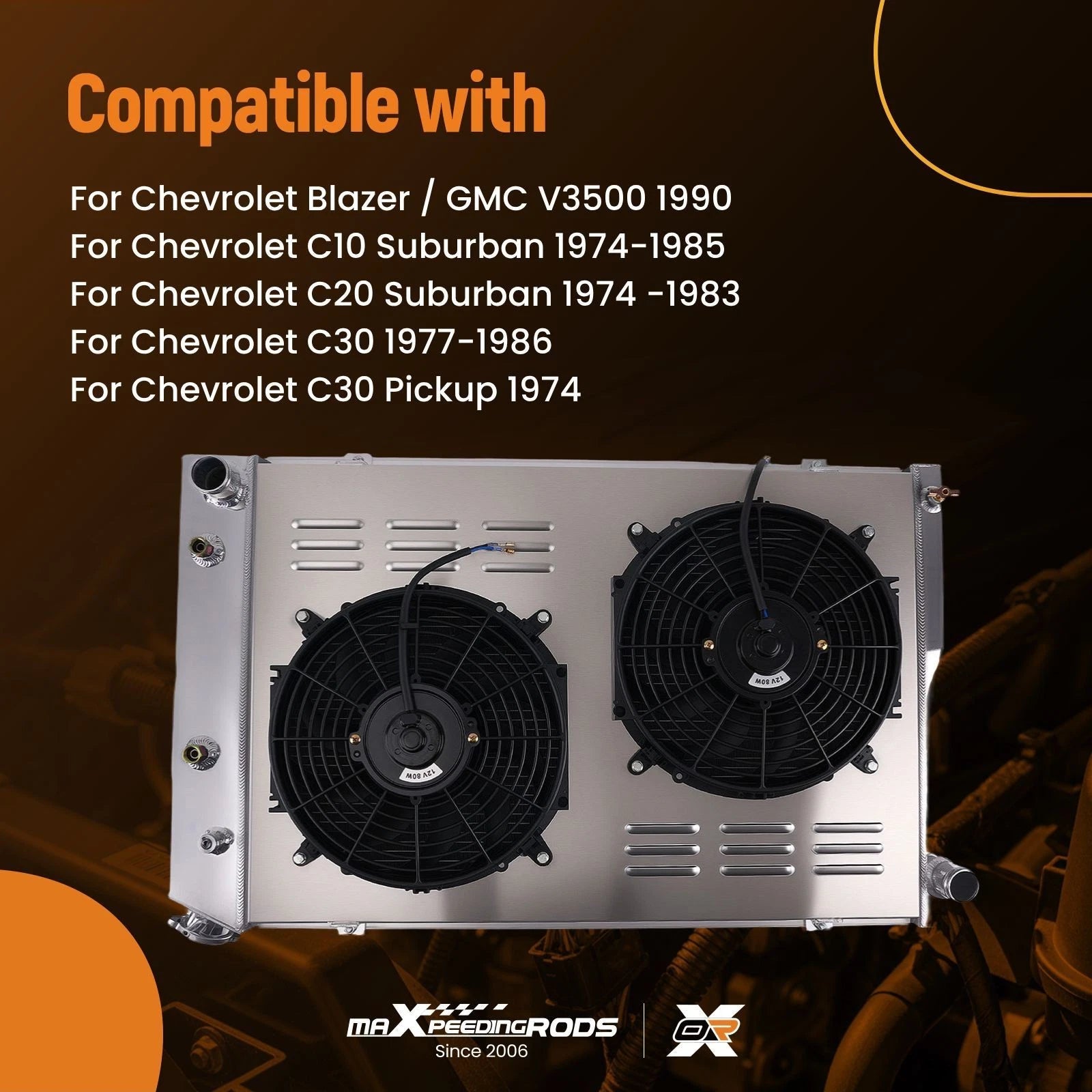 Aluminum Radiator Shroud Fan for Chevy R/V Series (1987–1990)