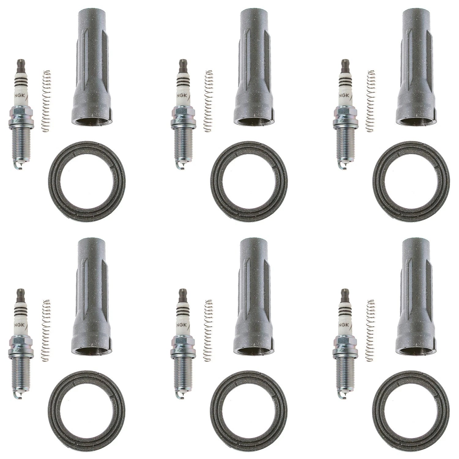 Set of 6 NGK Iridium IX Spark Plugs & Denso Coil Boots for Avalon Camry RX450h